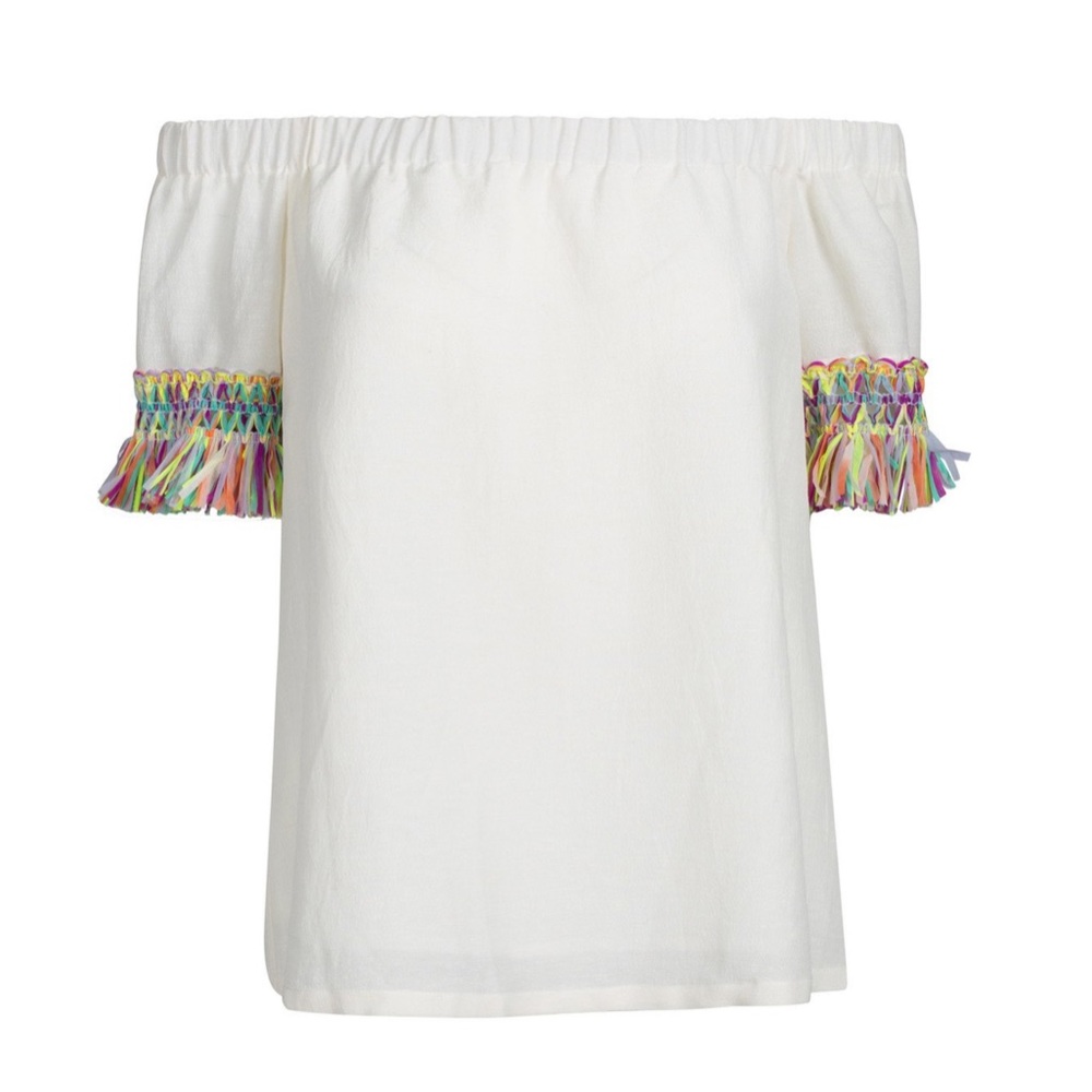 NWT Buckley K Hada Top in Ivory /Carnival size s